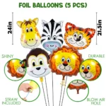 Party Decoration – Happy Birthday Jungle Theme Combo Decoration Set with Paper Banner - Bring the Wild to Your Celebration! (No.8104, Pack of 38 pcs) - Image 3