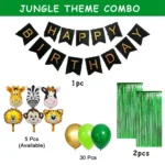 Party Decoration – Happy Birthday Jungle Theme Combo Decoration Set with Paper Banner - Bring the Wild to Your Celebration! (No.8104, Pack of 38 pcs) - Image 2