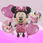 Party Decoration – Minnie Mouse Theme, Big Foil Helium Balloons Set for Elevate Every Celebration! (Pack of 5 pcs)