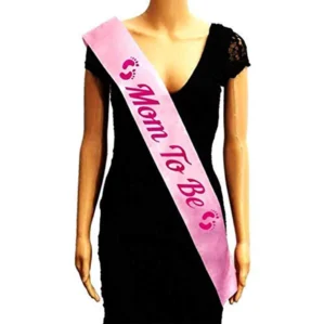Party Decoration – Mom to Be Satin Sash - Celebrate the Joy of Motherhood (Multicolor, Pack of 1)