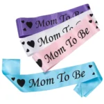 Party Decoration – Mom to Be Satin Sash - Celebrate the Joy of Motherhood (Multicolor, Pack of 1) - Image 3