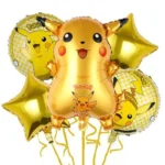 Party Decoration – Pokemon Pikachu Theme, Big Foil Helium Balloons Set for Elevate Every Celebration! (Pack of 5 pcs)
