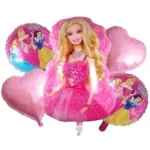 Party Decoration – Princess Barbie Theme, Big Foil Helium Balloons Set for Elevate Every Celebration! (Pack of 5 pcs)