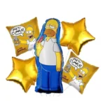 Party Decoration – Simpsons Theme, Big Foil Helium Balloons Set for Elevate Every Celebration! (Pack of 5 pcs)