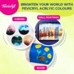 Pidilite Fevicryl Acrylic Colours Sunflower Kit | 10 Colours x 15 ml | Multicolour & Multi-surface - Image 5
