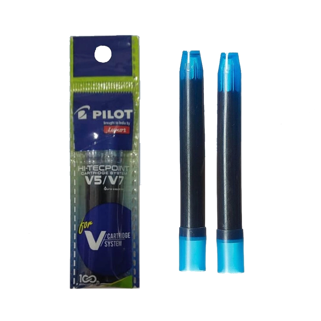 pilot-ink-cartridges-v5-v7-pen-blue Pilot Ink Cartridges for Hi-Tecpoint Cartridge system V5/V7 Pen (Pack of 2) - Image 1