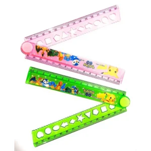 Plastic Folding Ruler Scale – 30 cm with Multiple Designs & Geometry Shapes (Pack of 1)