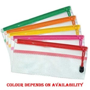 Plastic Transparent Flat Zipper Pencil Pouch – Durable & Multi-Purpose Storage (1 pc)
