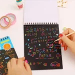 Rainbow Scratch Art Magic Note Pad – Creative Scratch Paper Drawing Kit for Kids | Colorful Doodle Notepad with Stylus for Fun Art, Learning & Gifting - Image 2