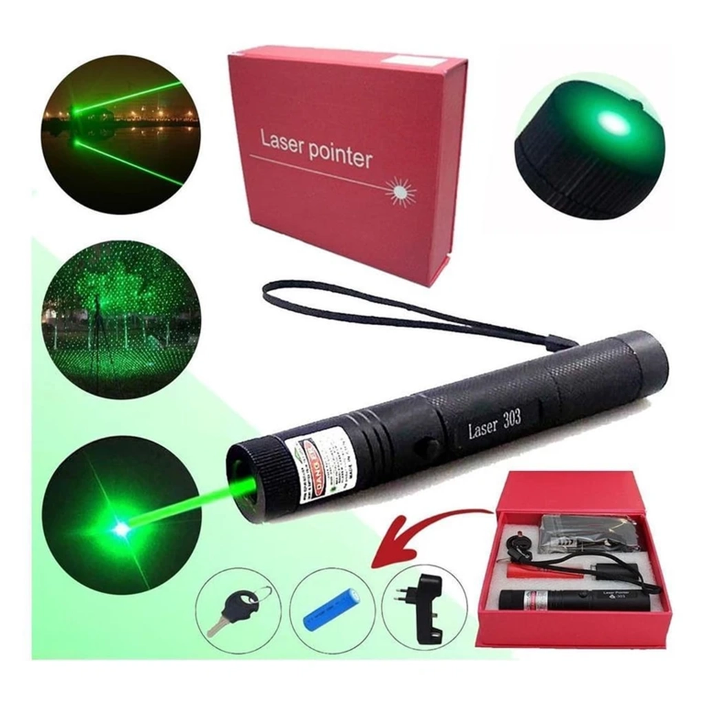 rechargeable-green-laser-light-pointer-1 Rechargeable Green Laser Light Pointer – Model 303 | High Power Long Range Beam | Adjustable Focus | Astronomy, Camping, Presentation and Outdoor Use - Image 1