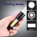Rechargeable LED Torch - Small Sun 3 Mode, Full Metal Body with Charging Adaptor Torch - Image 6