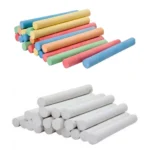 School Chalk – White & Color Chalk for Smooth Writing (Approx. 50 Sticks)