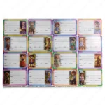 School Notebook Labels – 16 Self-Adhesive Stickers for Books & Stationery | Writable Name Labels for Kids, Students, School Use, Multicolour Designs - Image 7