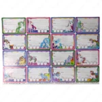 School Notebook Labels – 16 Self-Adhesive Stickers for Books & Stationery | Writable Name Labels for Kids, Students, School Use, Multicolour Designs - Image 6