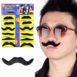 Self-Adhesive Fake Mustache Party Set | Fun Disguise Moochh for Parties, Costumes & Events (Pack of 12) - Image 3