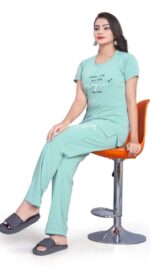 Self-Design Polyester T-Shirt & Track Pants with Round Neck and Three-Quarter Sleeves - Image 7