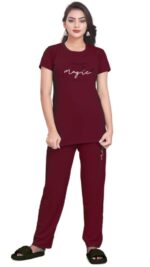 Self-Design Polyester T-Shirt & Track Pants with Round Neck and Three-Quarter Sleeves - Image 12