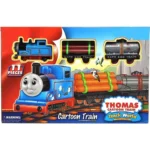 Thomas Cartoon Train Toy Set – 11 Pieces Railway Track Playset for Kids | Battery Operated Engine with Track | Educational & Fun Train Toy for Boys & Girls - Image 4