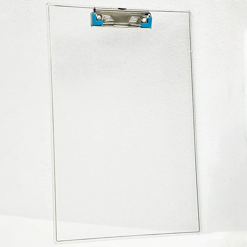 transparent-unbreakable-clip-board-1 Transparent Unbreakable Clip Board – Durable Exam Writing Pad for School & Office (Pack of 1) - Image 1
