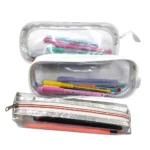 Transparent Zipper Clear PVC Pencil Bag Pouch – Durable & Stylish Stationery Organizer (Pack of 1)