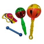 Uma New Born Baby Toys Rattle Set 4 Pcs – Safe, Colorful and Fun for Your Little One! (Pack of 1)
