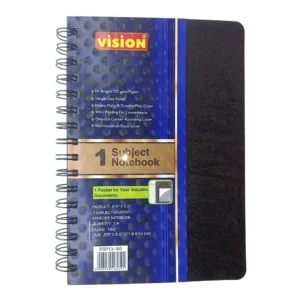 Vision Diary Single Line Spiral Notebook – 1 Subject, Art. No. ESP13-160 Pages (21.6 x 14 cm, Pack of 1)